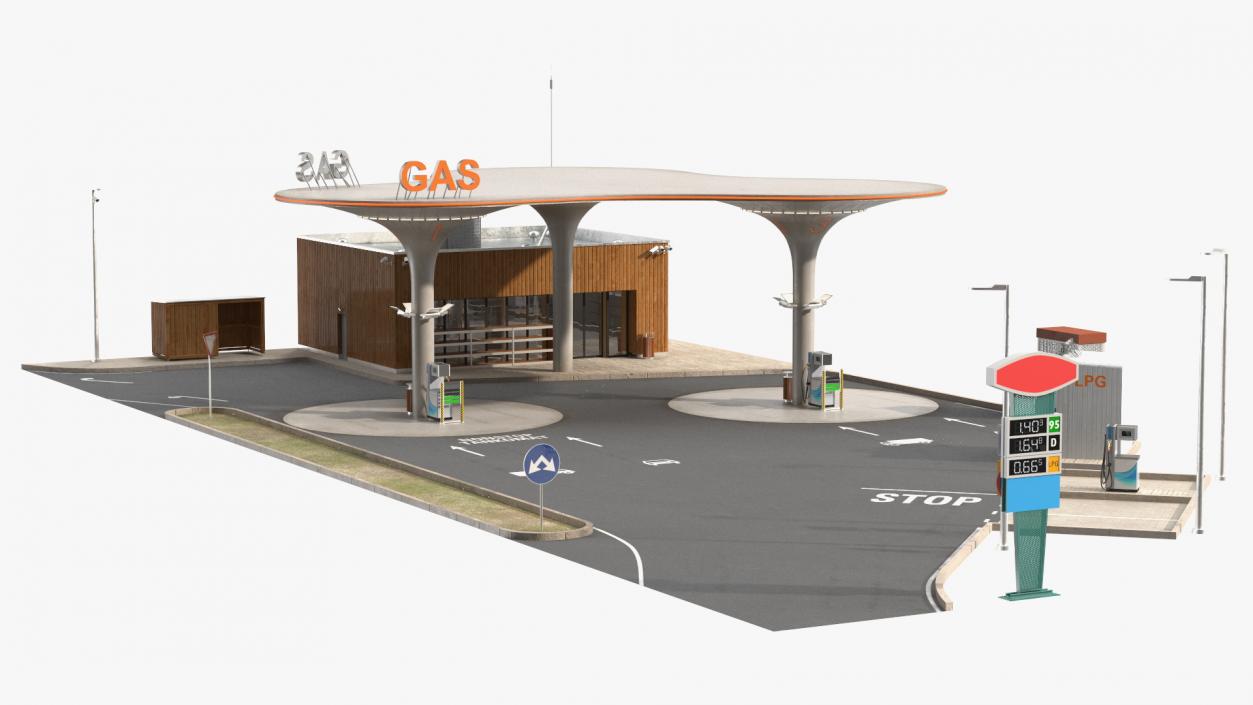 3D model Futuristic Petrol Station