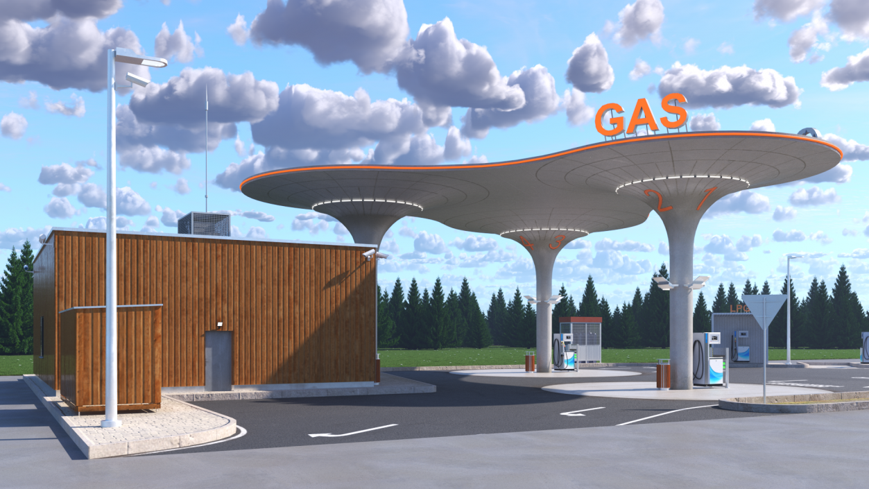 3D model Futuristic Petrol Station