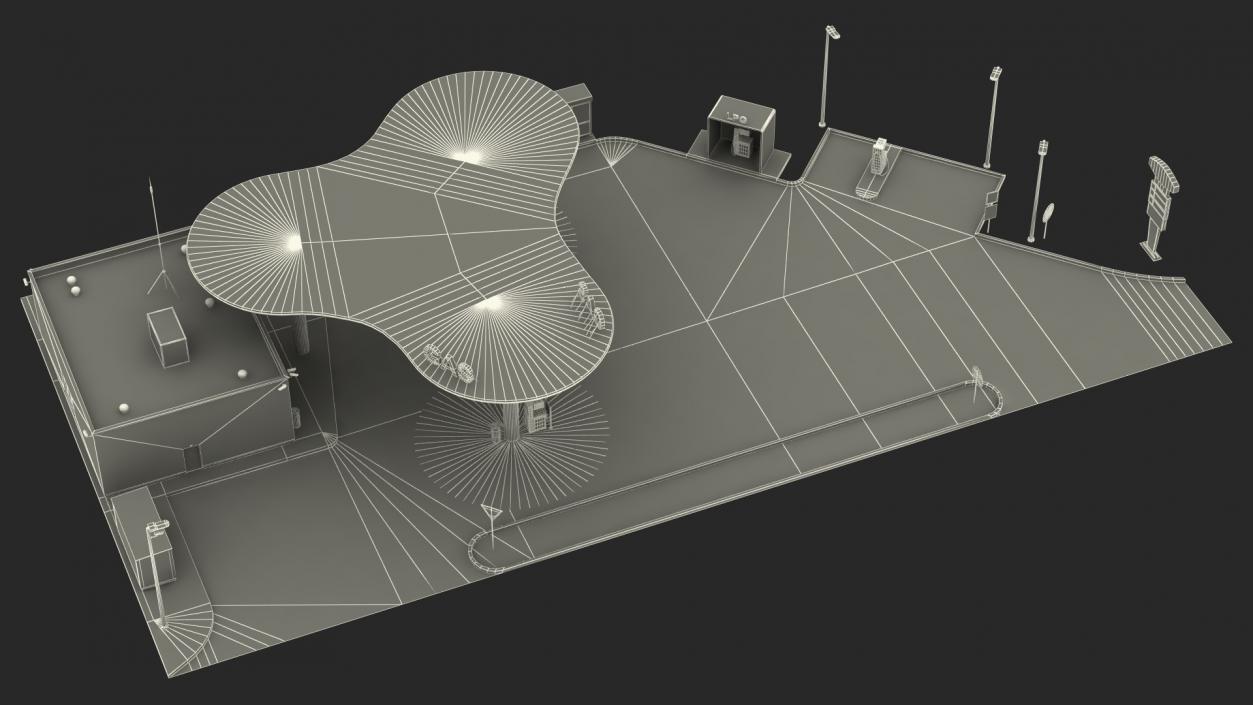 3D model Futuristic Petrol Station