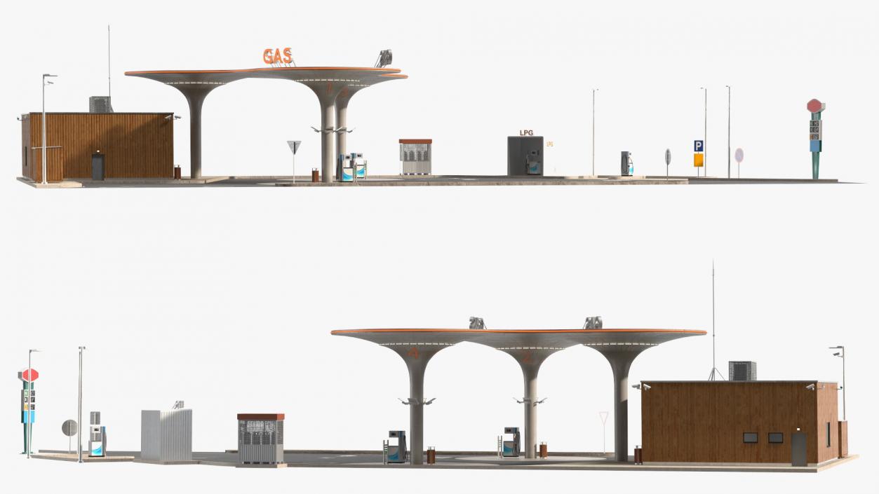 3D model Futuristic Petrol Station