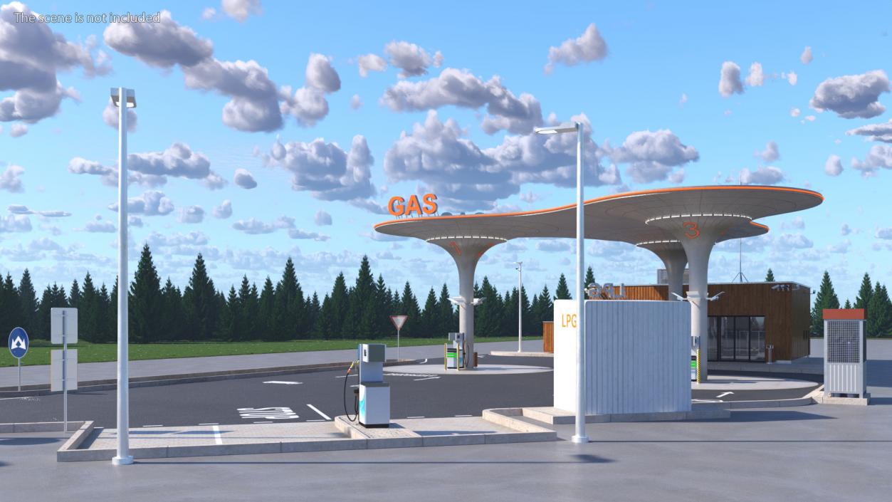 3D model Futuristic Petrol Station