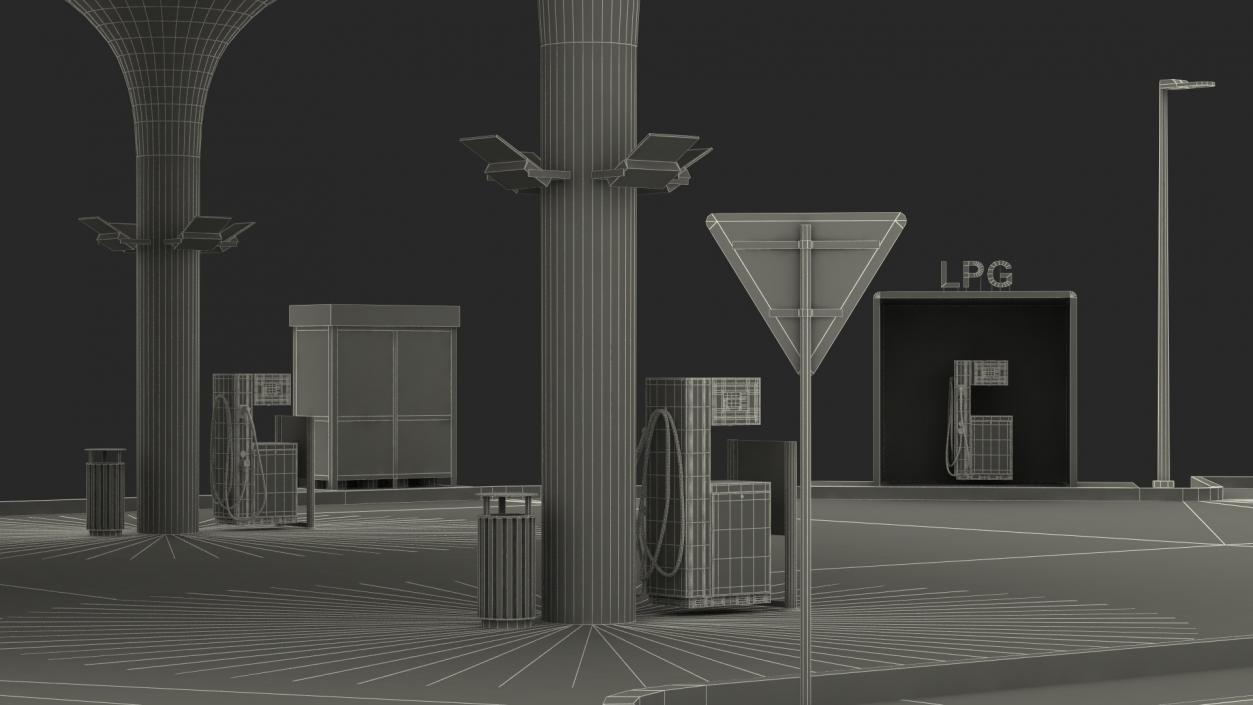 3D model Futuristic Petrol Station