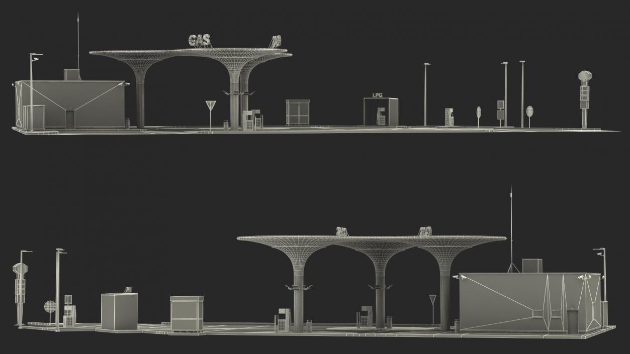 3D model Futuristic Petrol Station