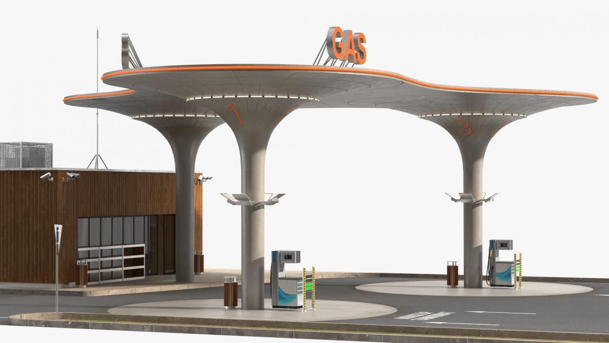 3D model Futuristic Petrol Station