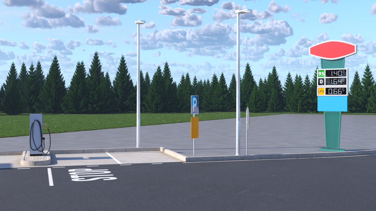 3D model Futuristic Petrol Station