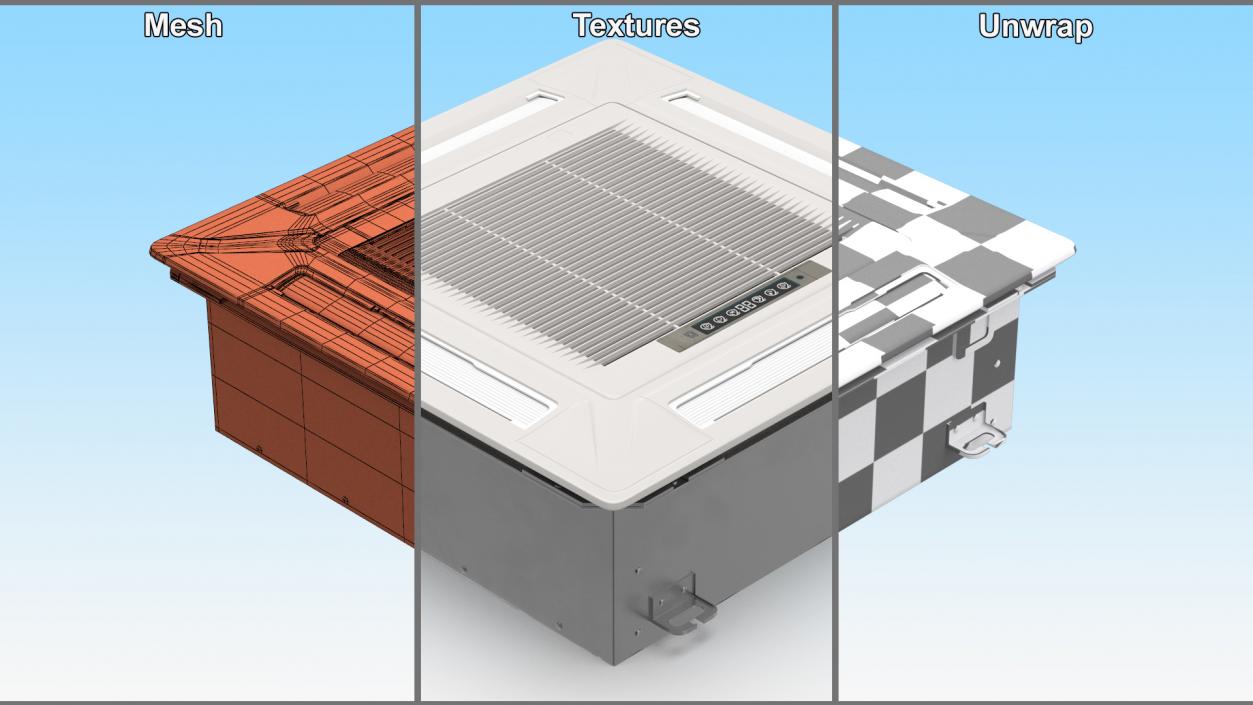 3D 4-Way Cassette Fan Coil Unit model