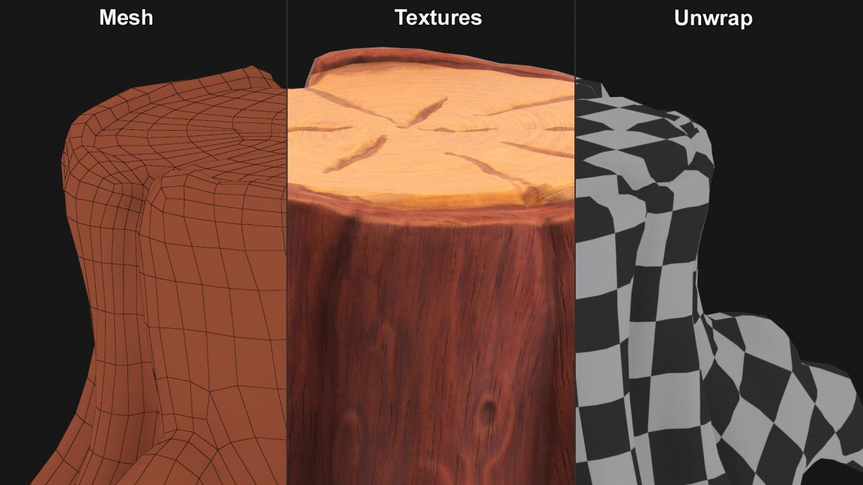 Cartoon Tree Stumps Collection 3 3D