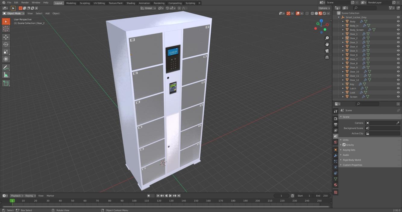 Smart Locker Grey 3D