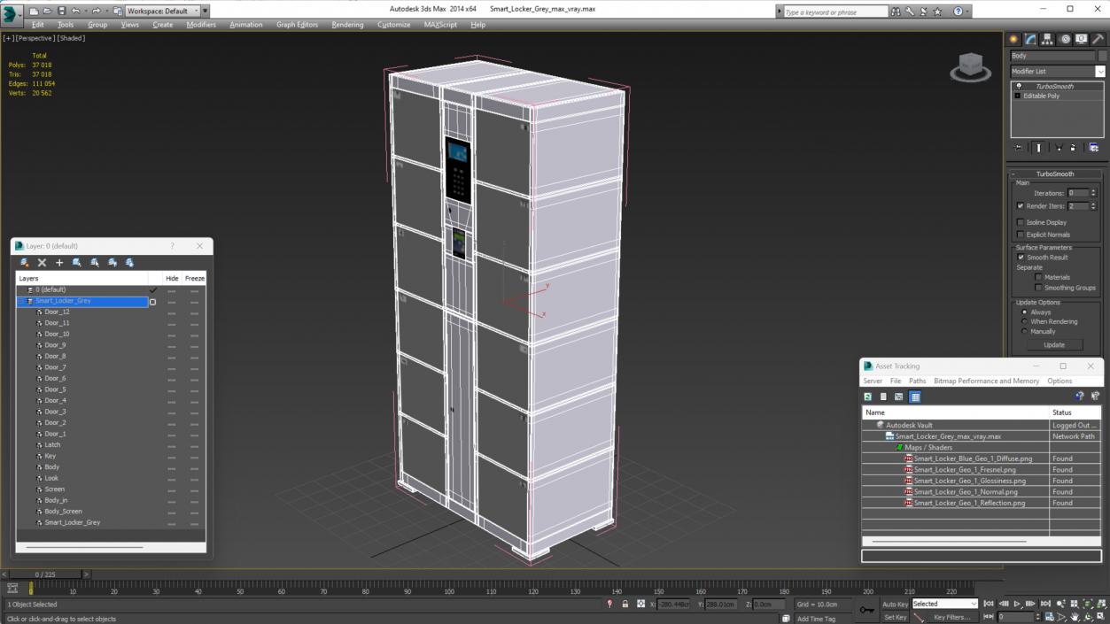 Smart Locker Grey 3D