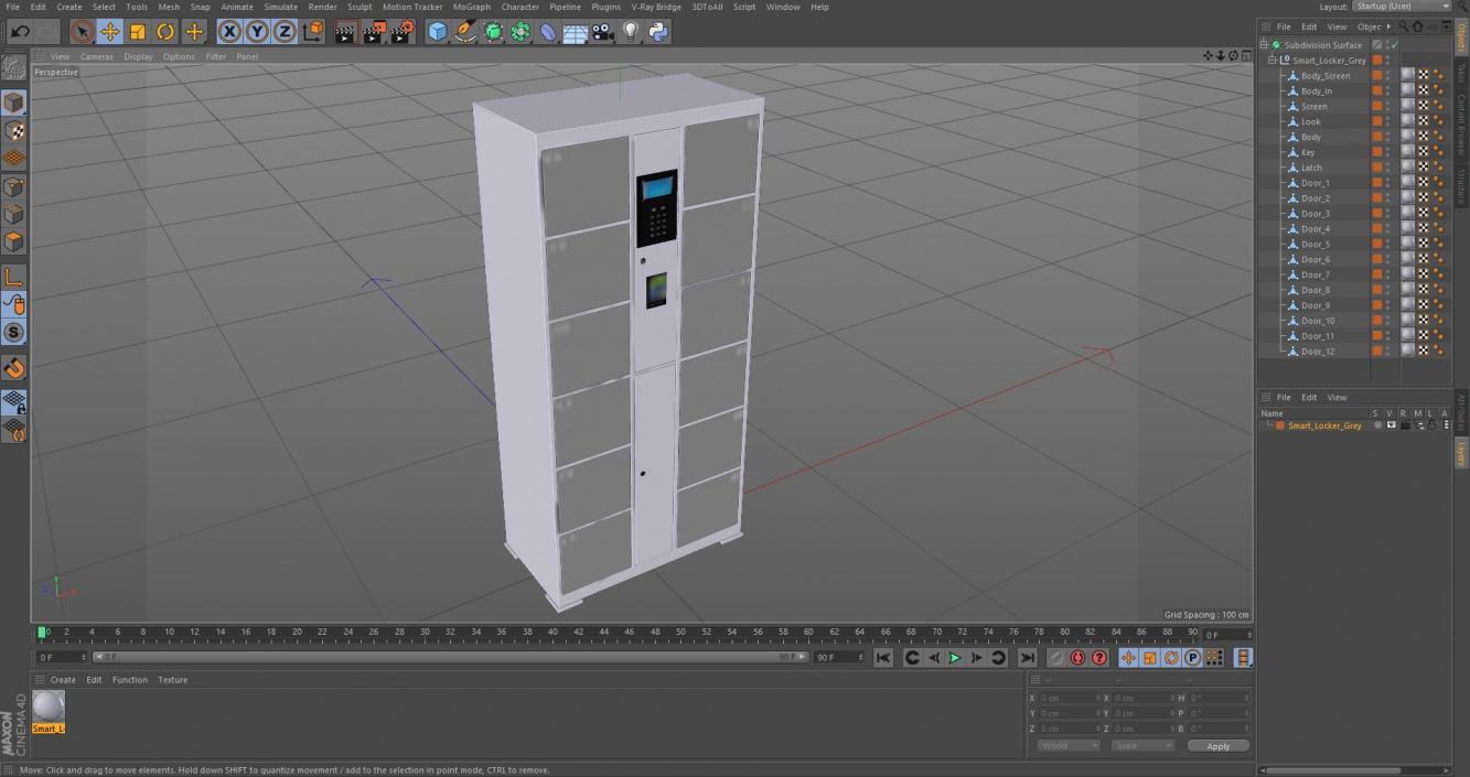 Smart Locker Grey 3D