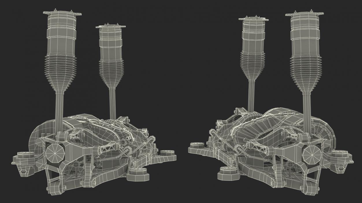 Electric Car Rear Suspension Assembly 3D