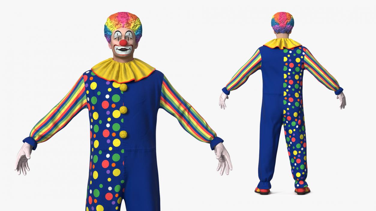 3D Funny Clown Costume Rigged