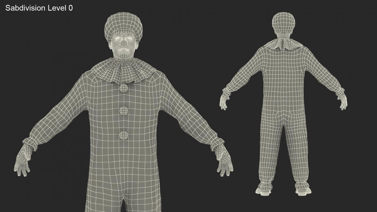 3D Funny Clown Costume Rigged