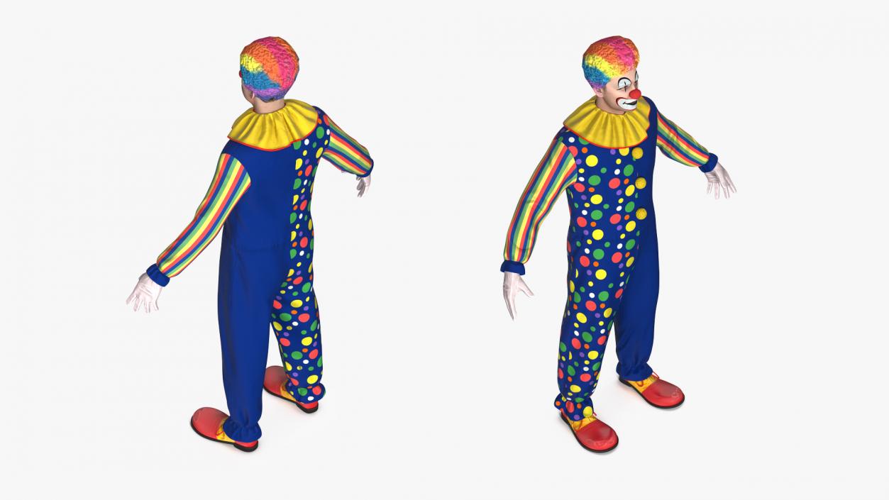 3D Funny Clown Costume Rigged