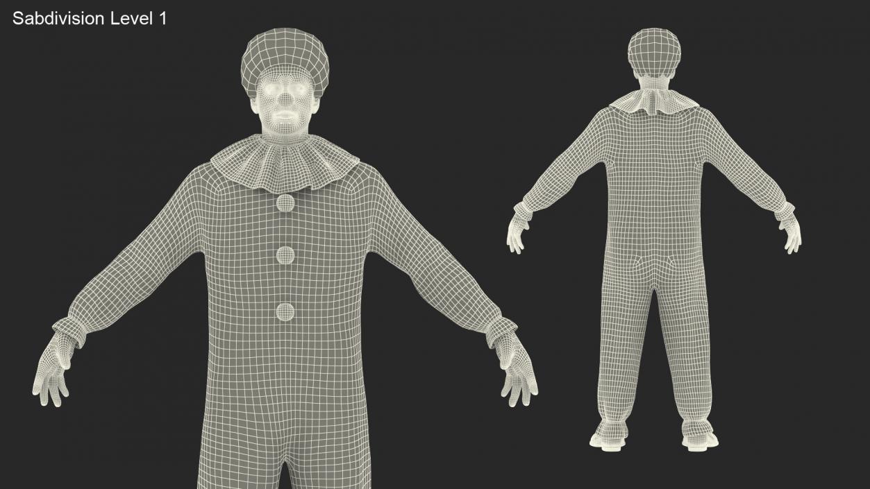 3D Funny Clown Costume Rigged