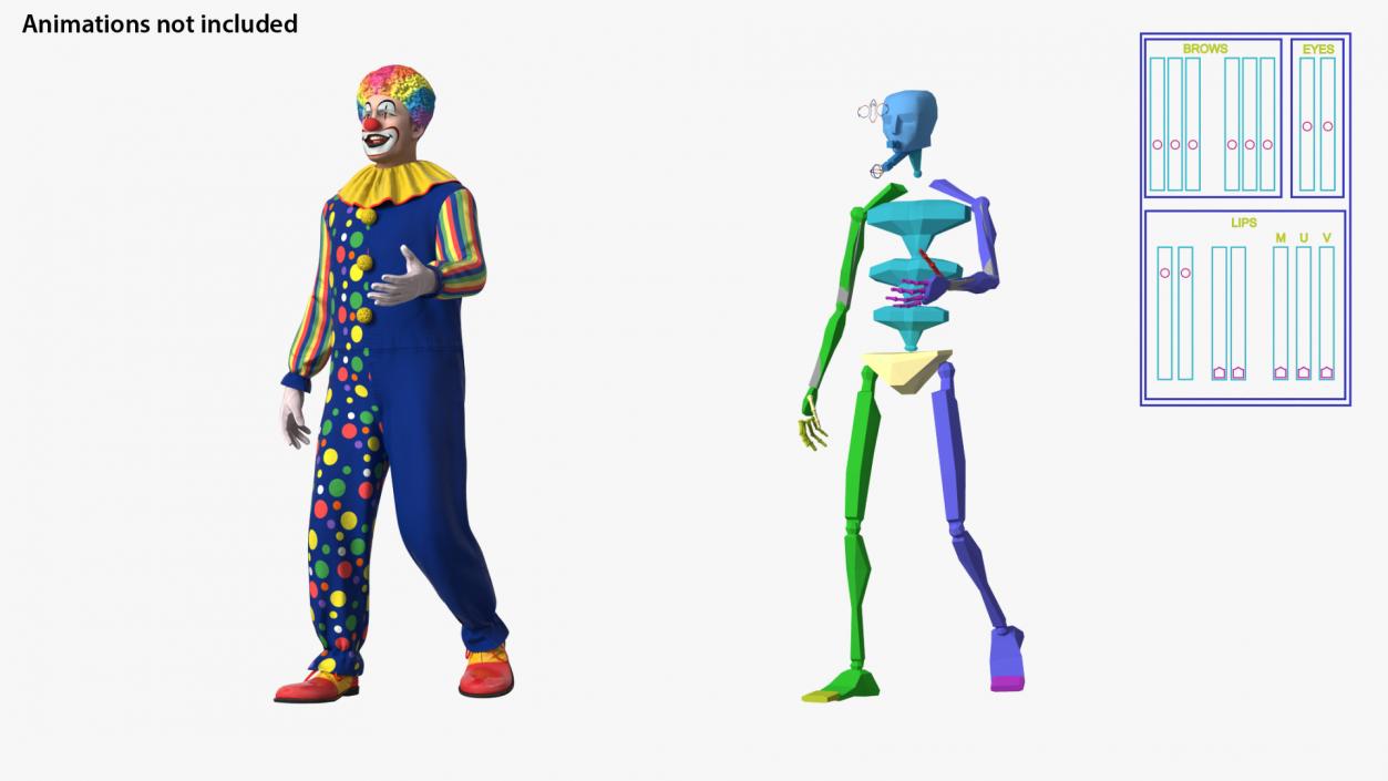 3D Funny Clown Costume Rigged