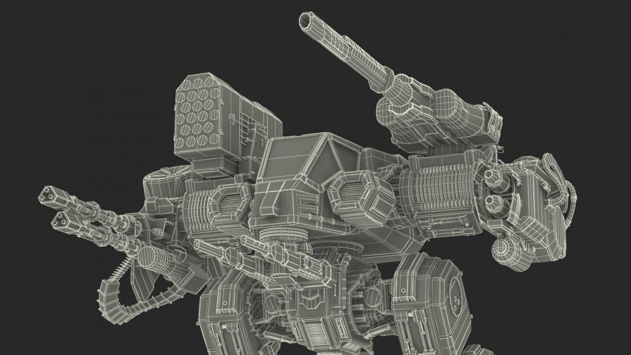 Large Walking Combat Machine with Pilot 3D model