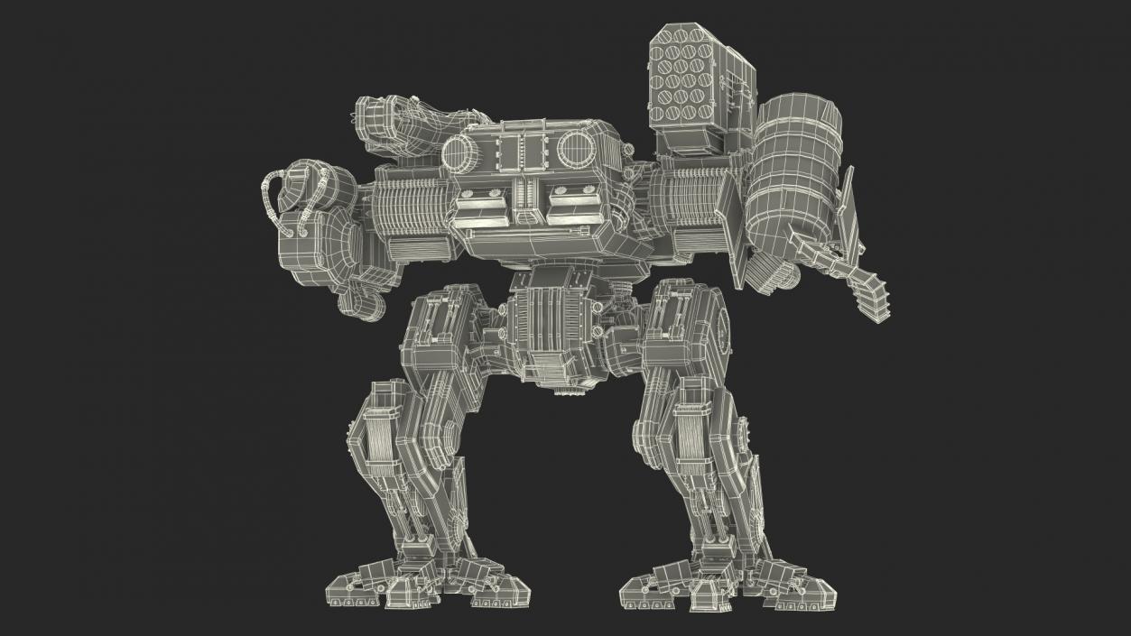 Large Walking Combat Machine with Pilot 3D model