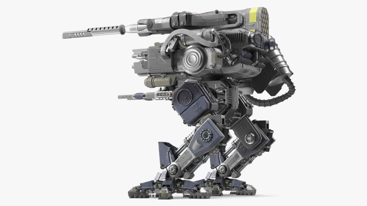 Large Walking Combat Machine with Pilot 3D model