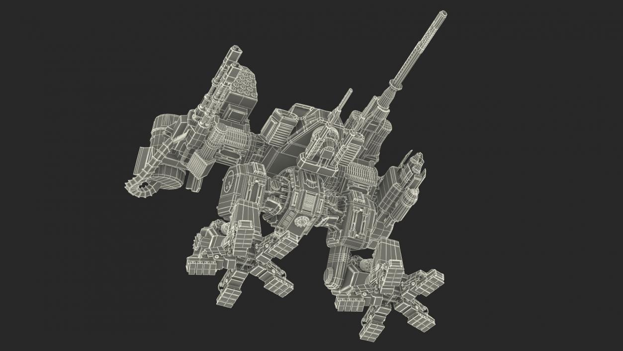 Large Walking Combat Machine with Pilot 3D model