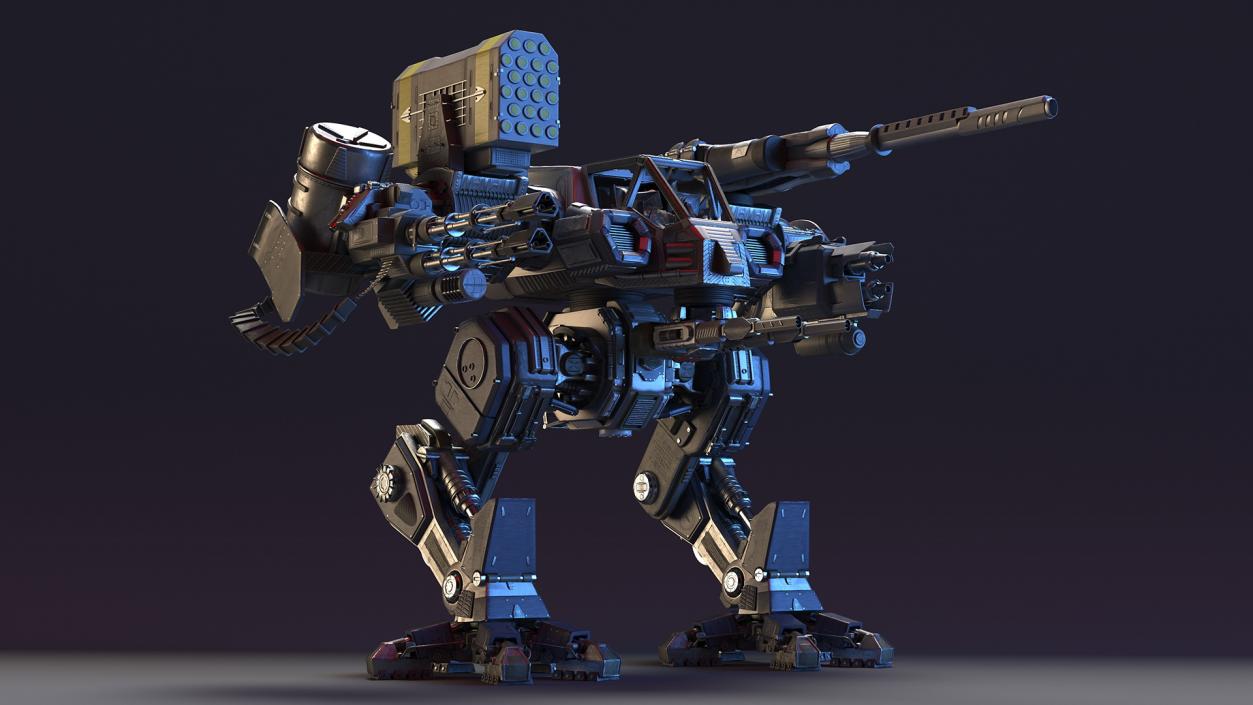 Large Walking Combat Machine with Pilot 3D model