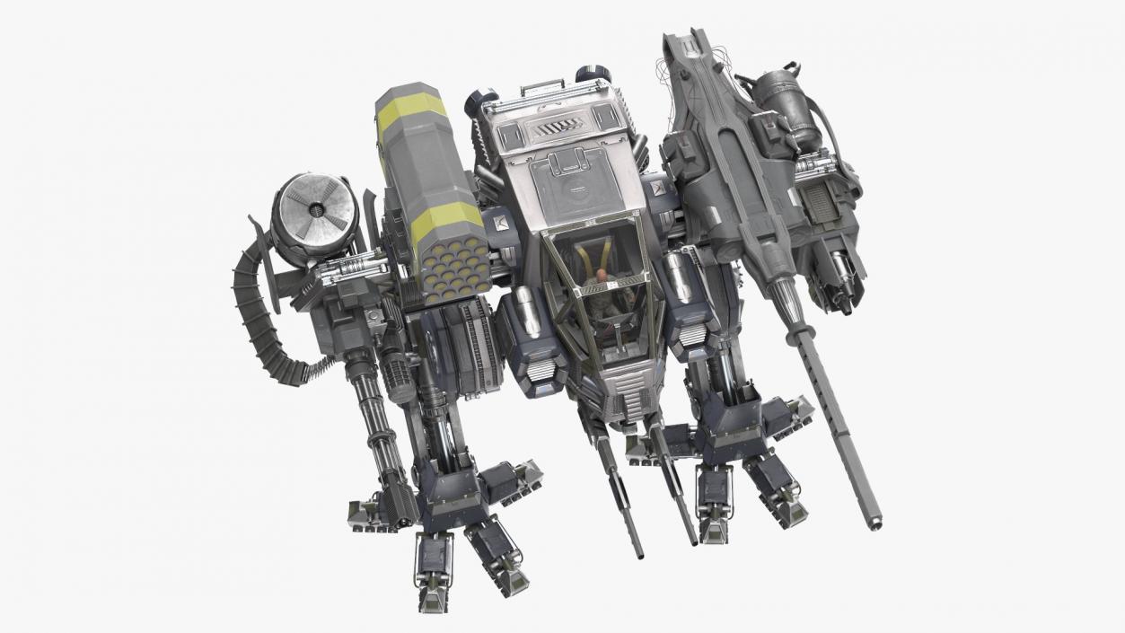 Large Walking Combat Machine with Pilot 3D model