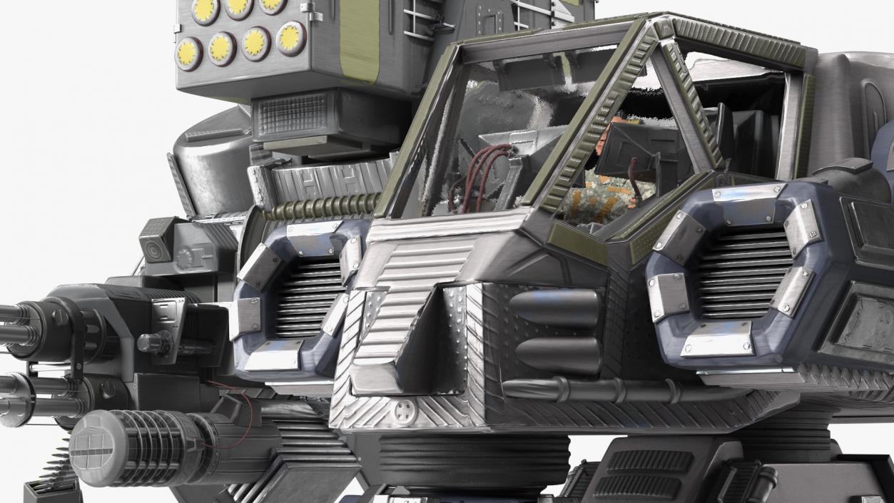 Large Walking Combat Machine with Pilot 3D model