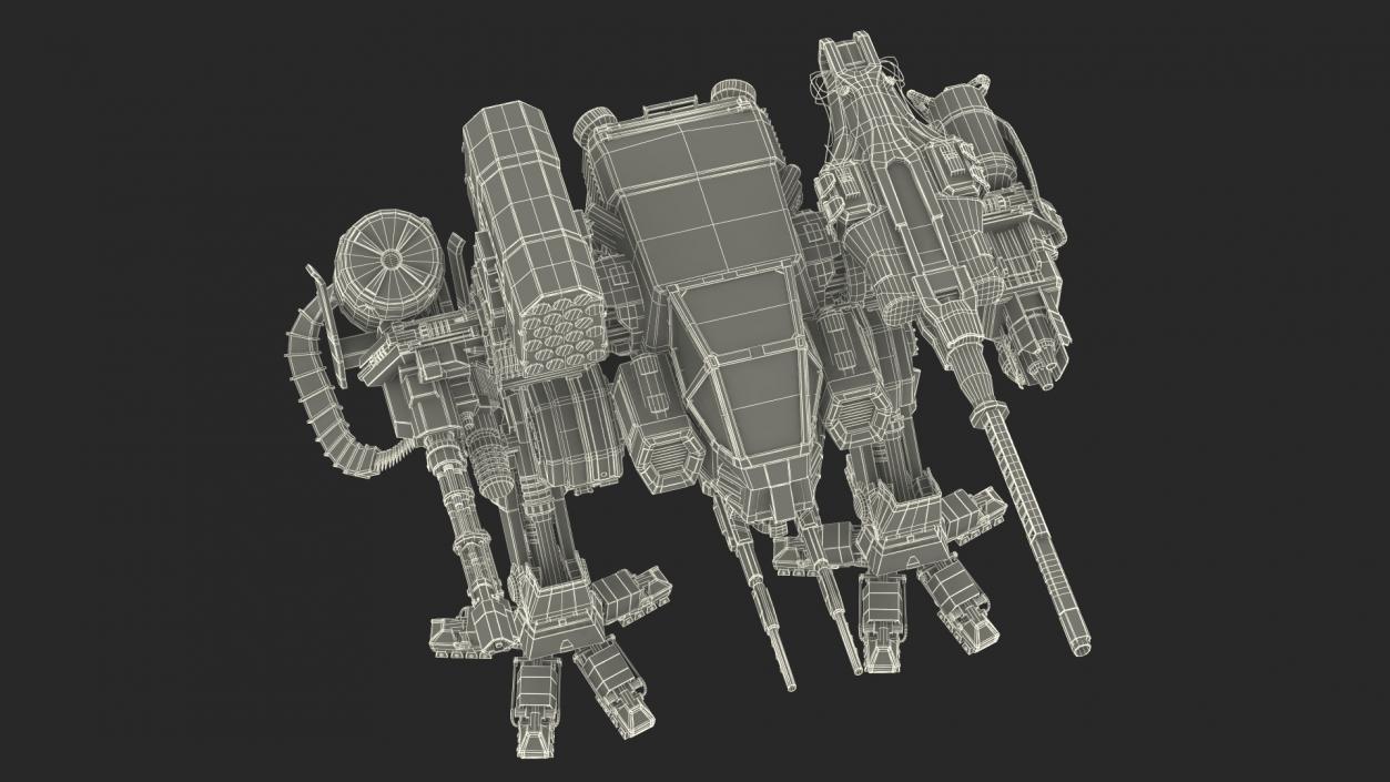 Large Walking Combat Machine with Pilot 3D model