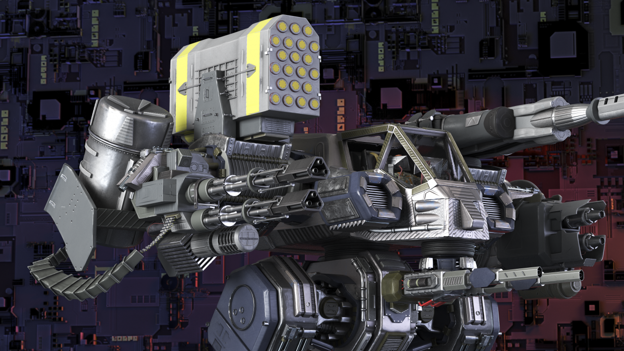 Large Walking Combat Machine with Pilot 3D model