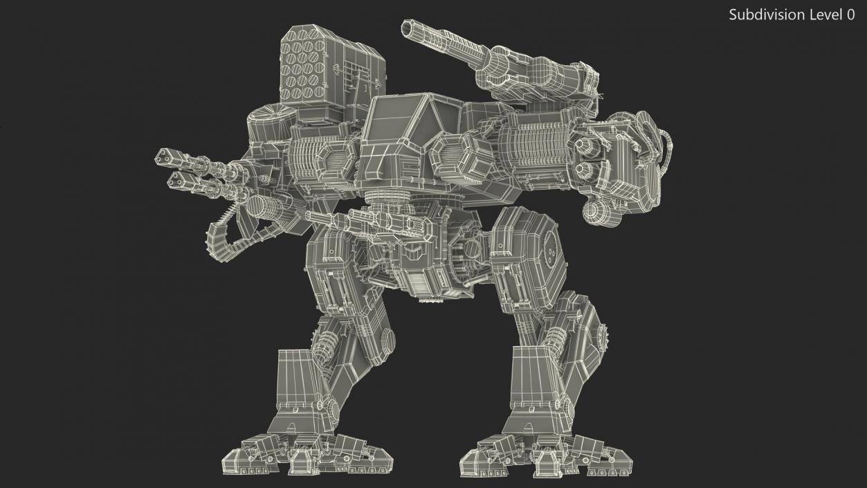 Large Walking Combat Machine with Pilot 3D model