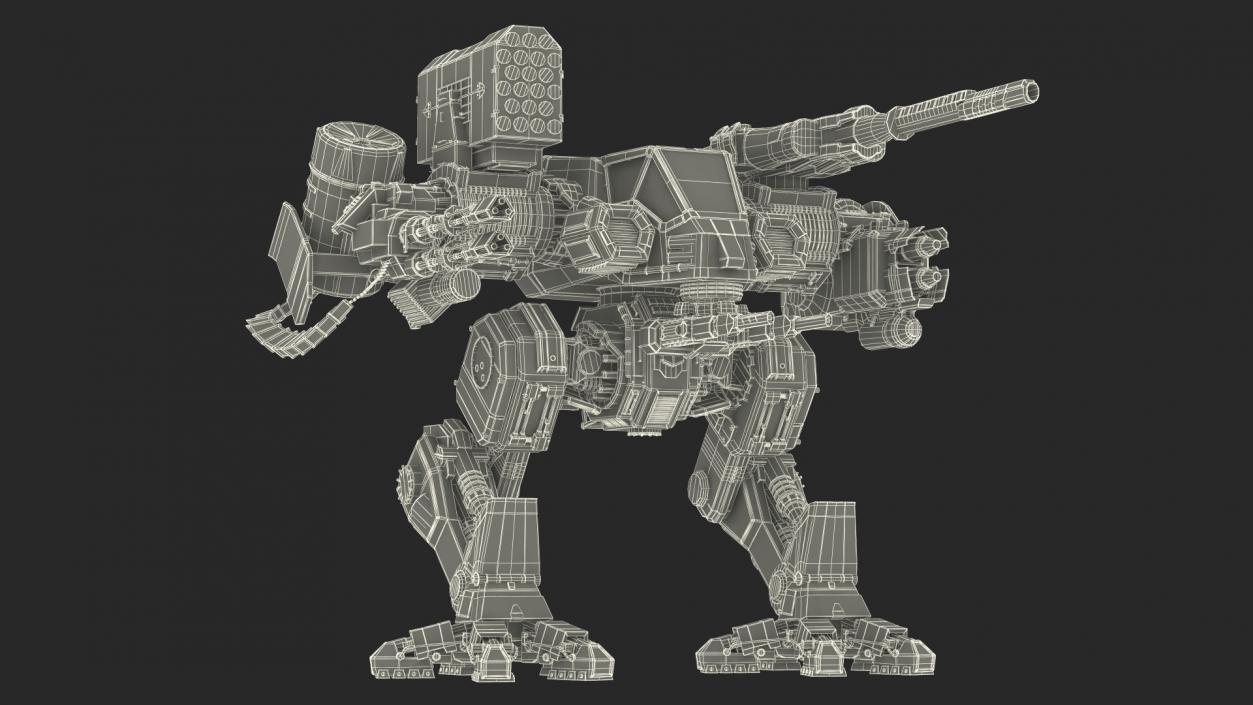 Large Walking Combat Machine with Pilot 3D model