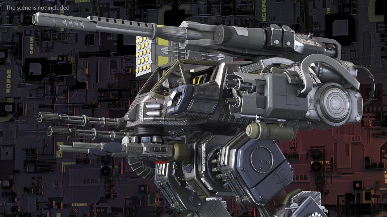 Large Walking Combat Machine with Pilot 3D model