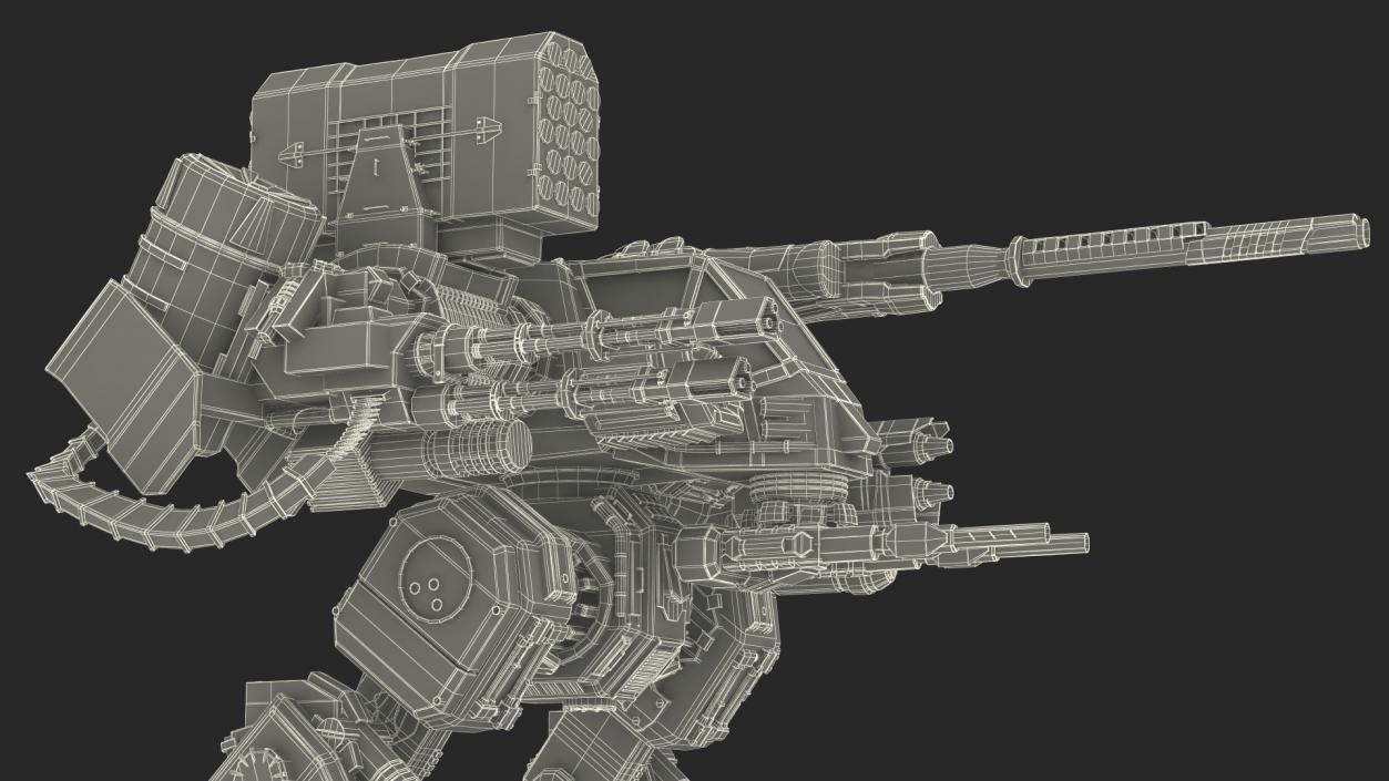 Large Walking Combat Machine with Pilot 3D model