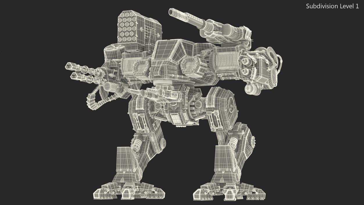 Large Walking Combat Machine with Pilot 3D model