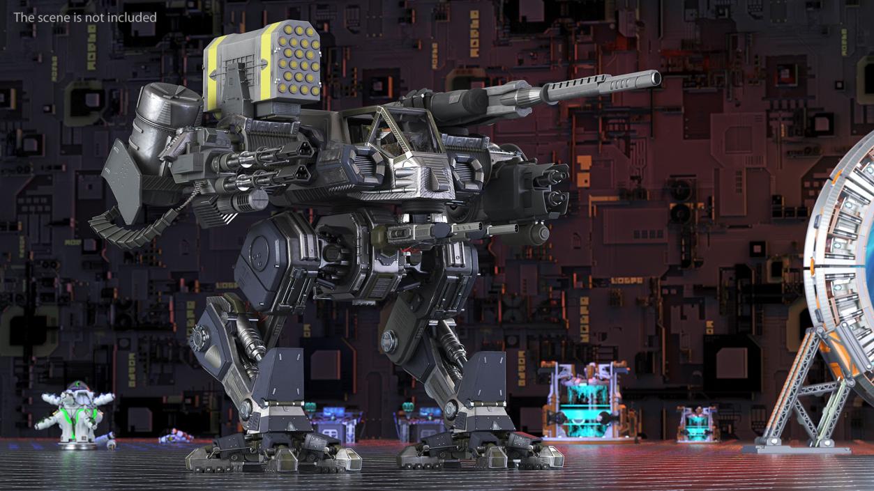 Large Walking Combat Machine with Pilot 3D model