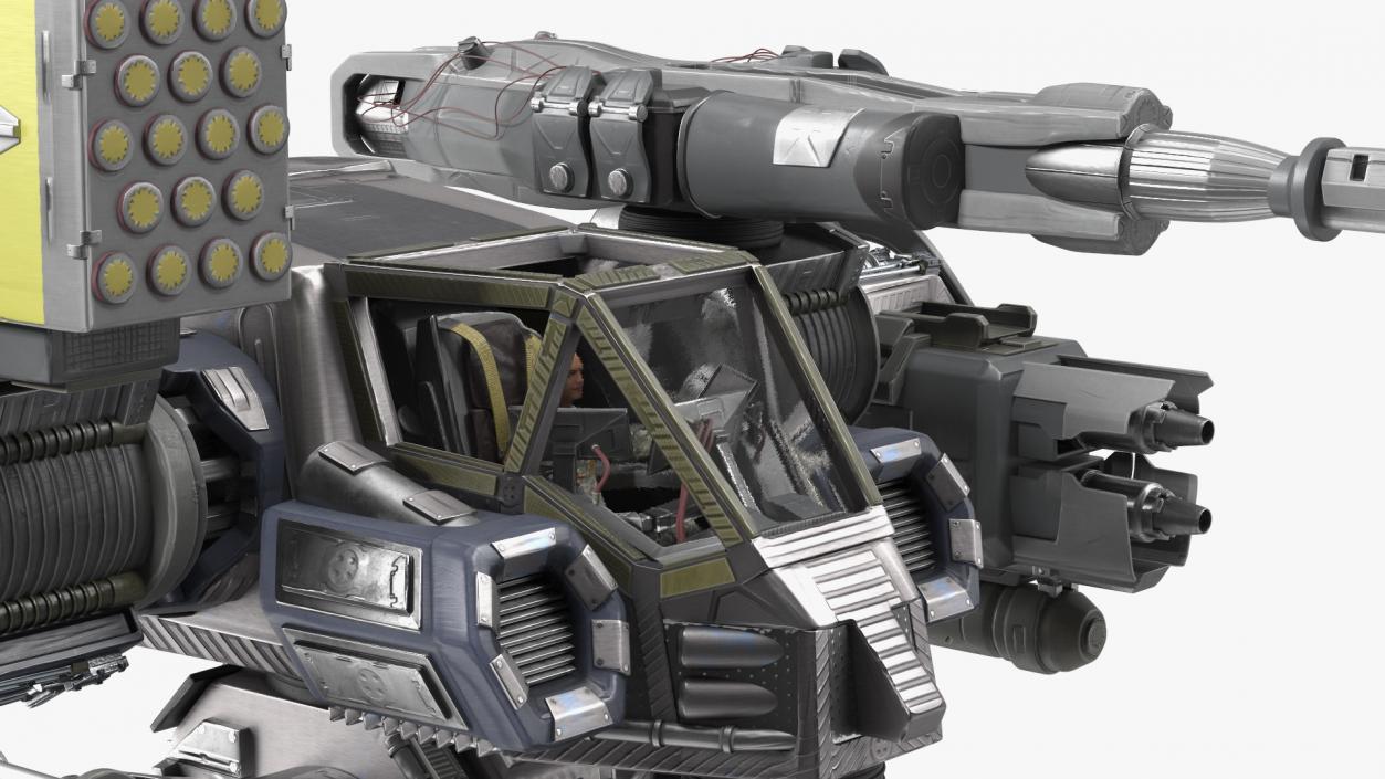 Large Walking Combat Machine with Pilot 3D model