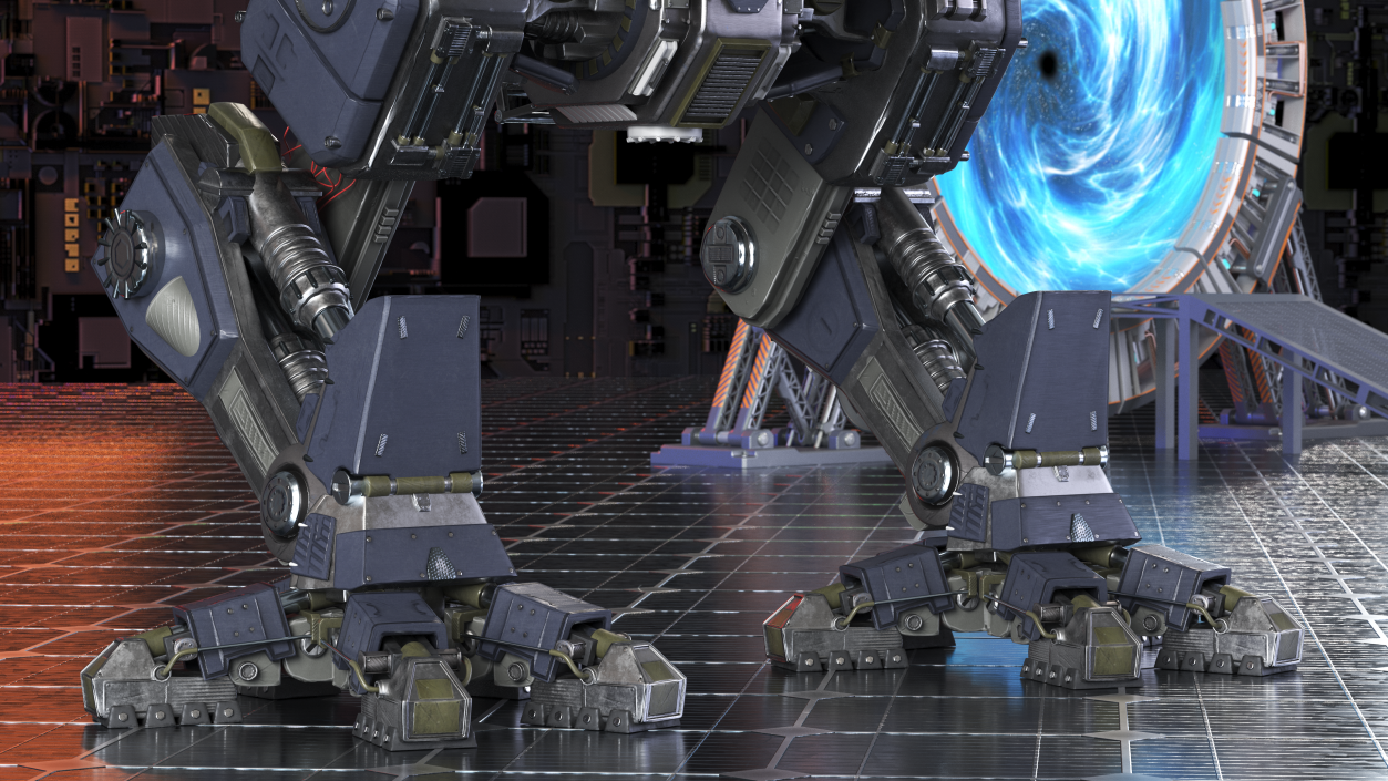 Large Walking Combat Machine with Pilot 3D model