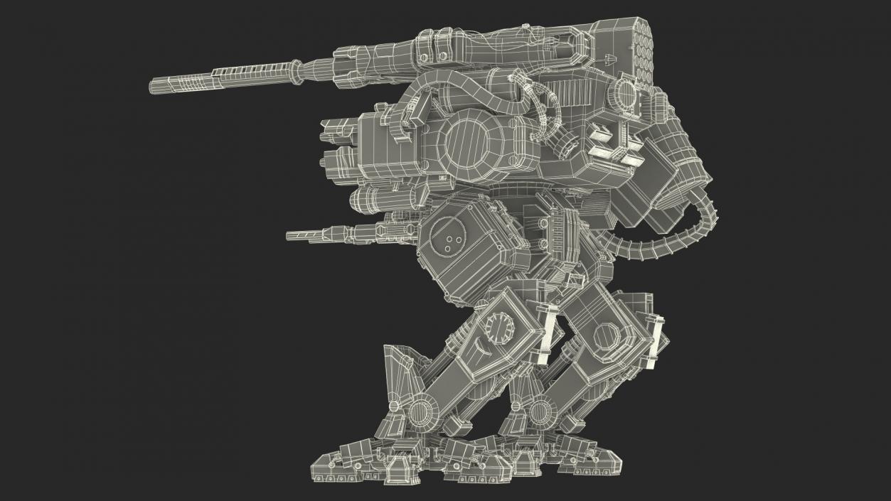 Large Walking Combat Machine with Pilot 3D model