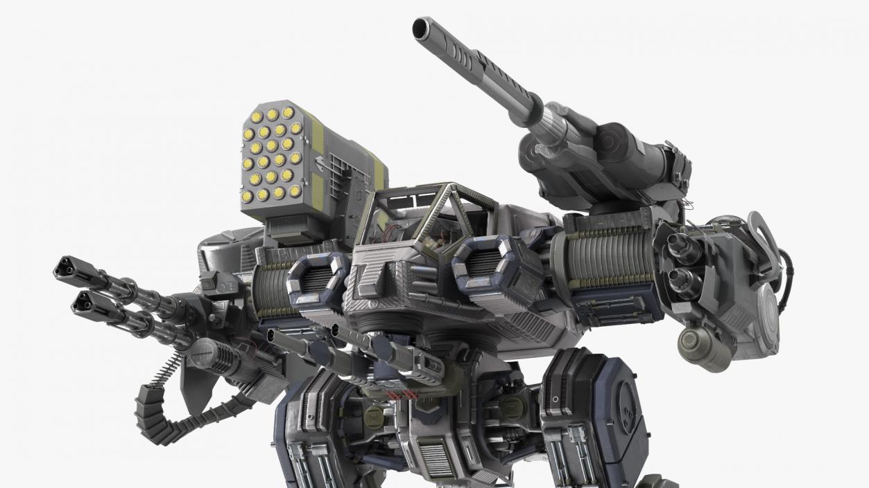 Large Walking Combat Machine with Pilot 3D model