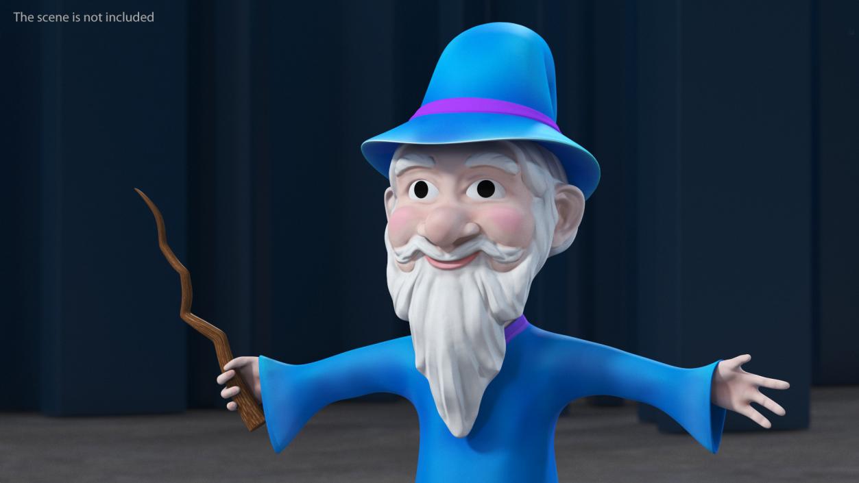 3D Old Wizard Cartoon Character model