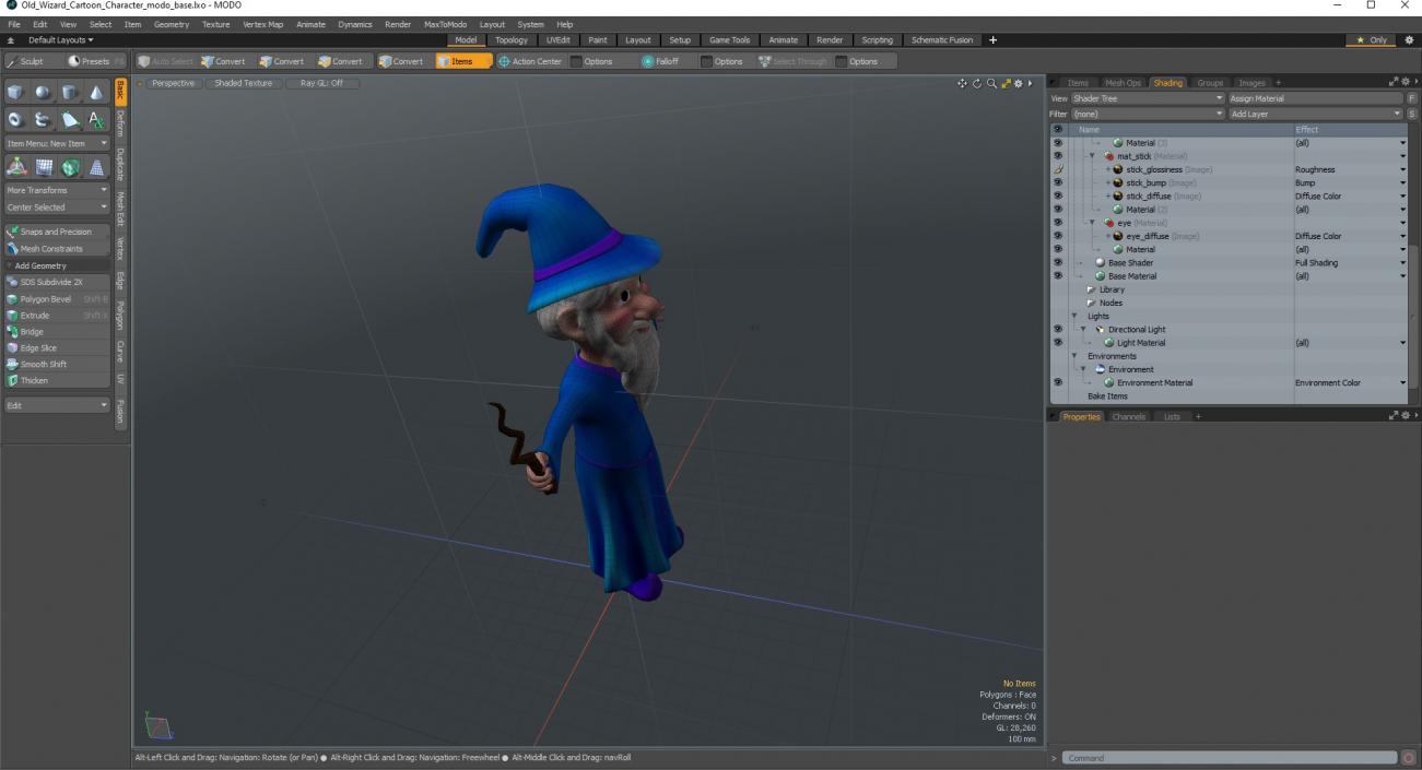 3D Old Wizard Cartoon Character model