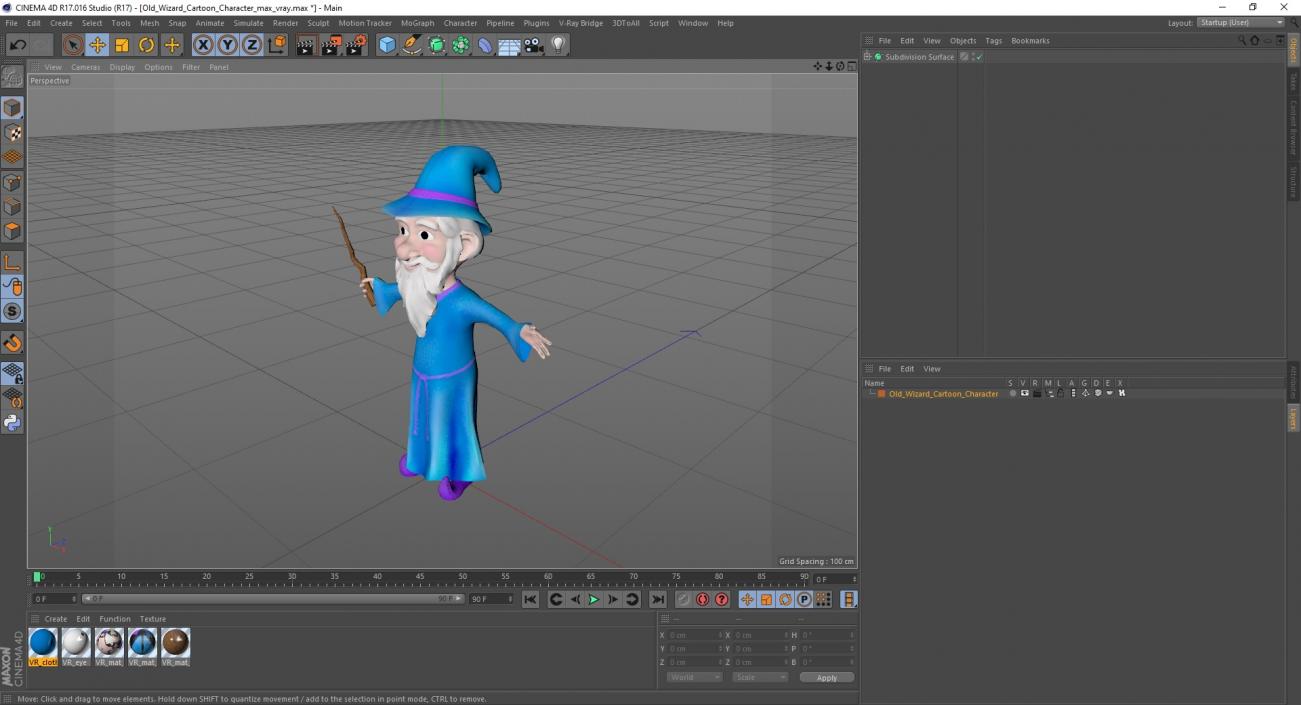 3D Old Wizard Cartoon Character model