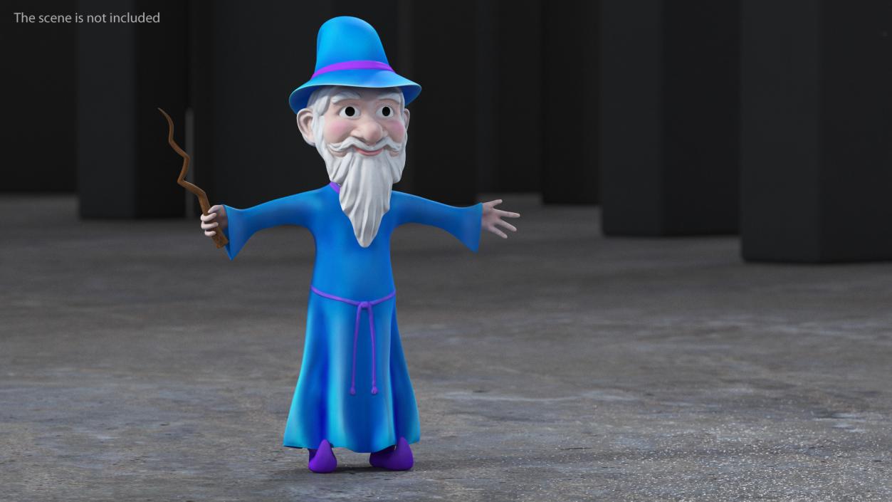 3D Old Wizard Cartoon Character model