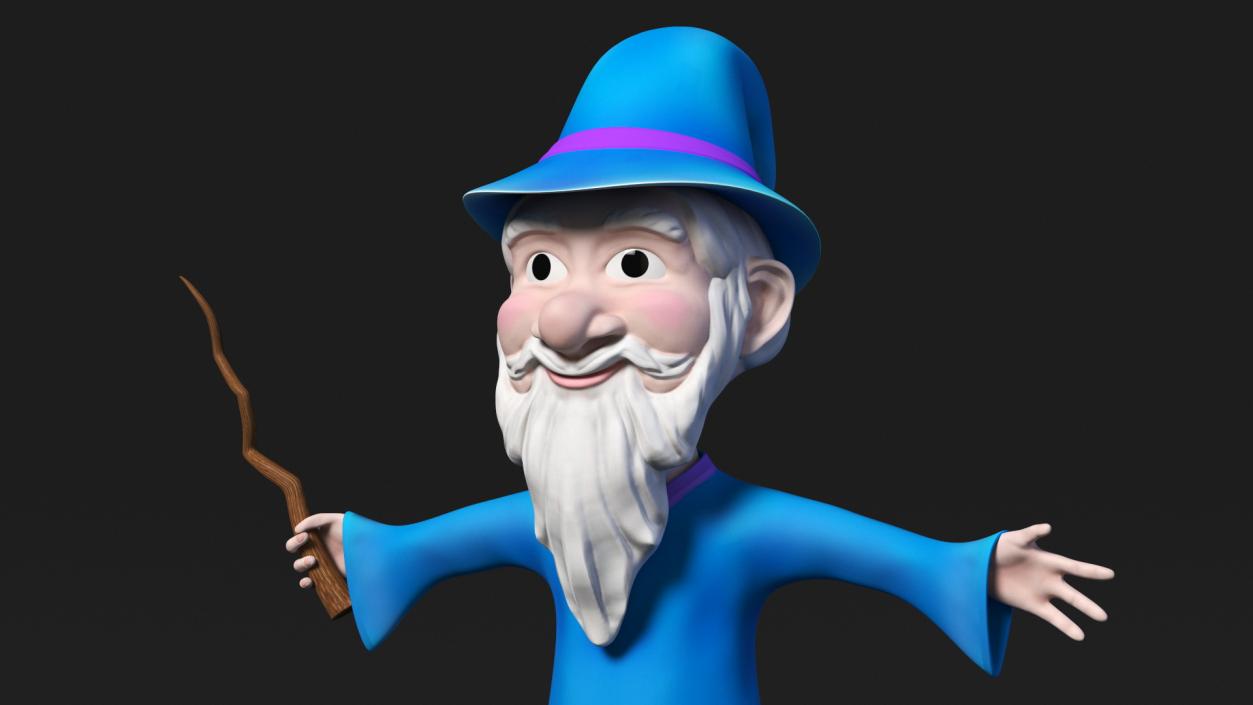 3D Old Wizard Cartoon Character model