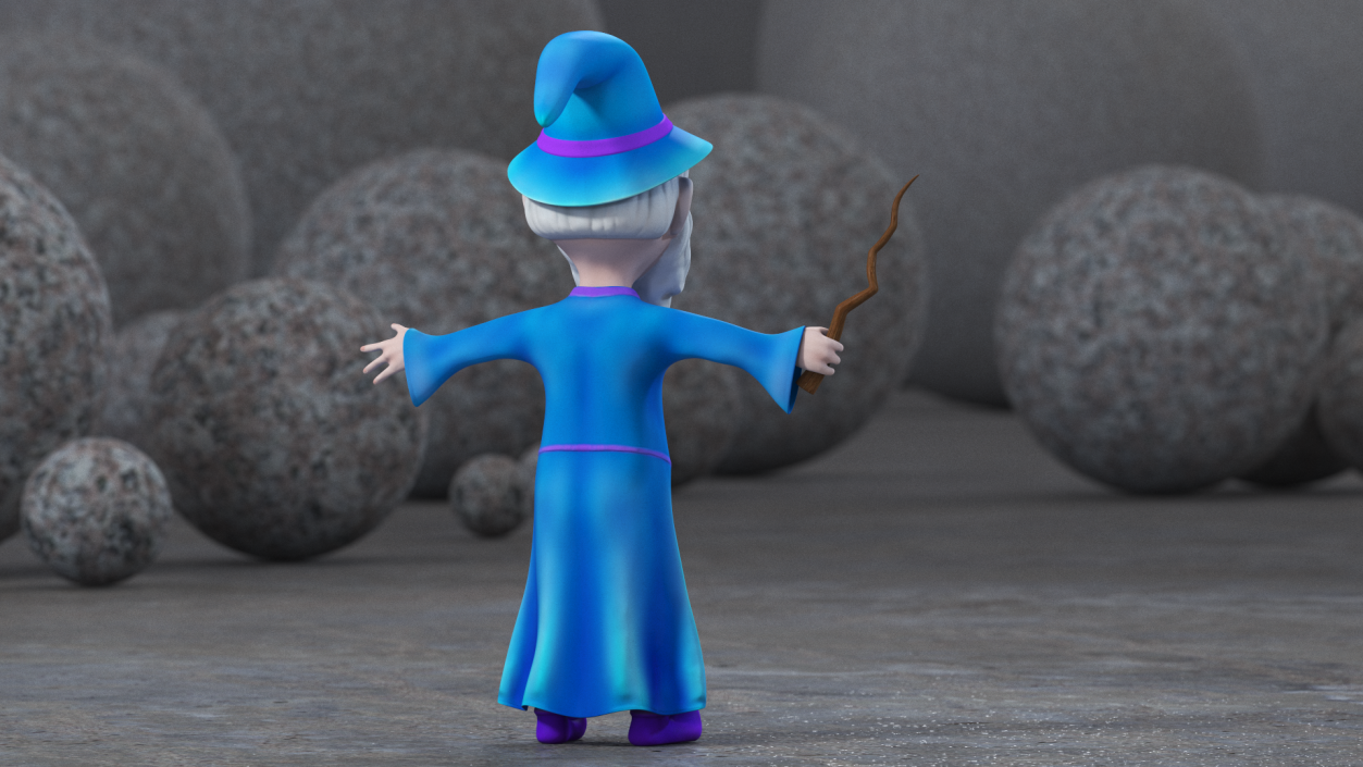 3D Old Wizard Cartoon Character model