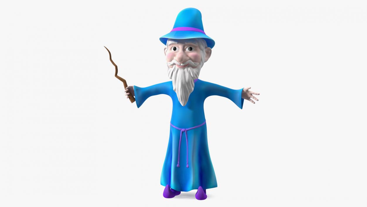 3D Old Wizard Cartoon Character model