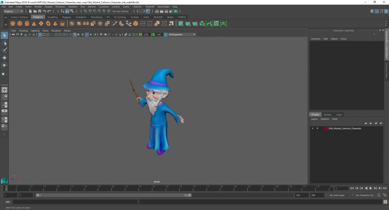 3D Old Wizard Cartoon Character model