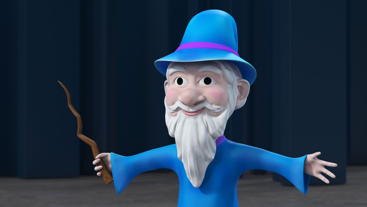 3D Old Wizard Cartoon Character model