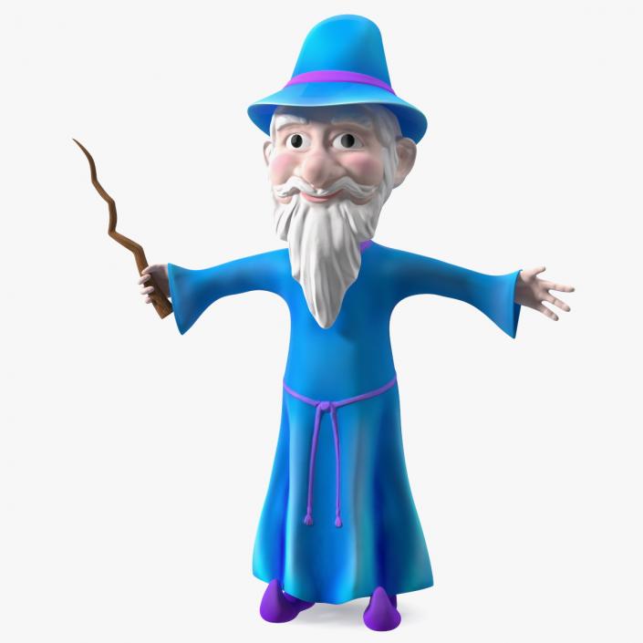 3D Old Wizard Cartoon Character model