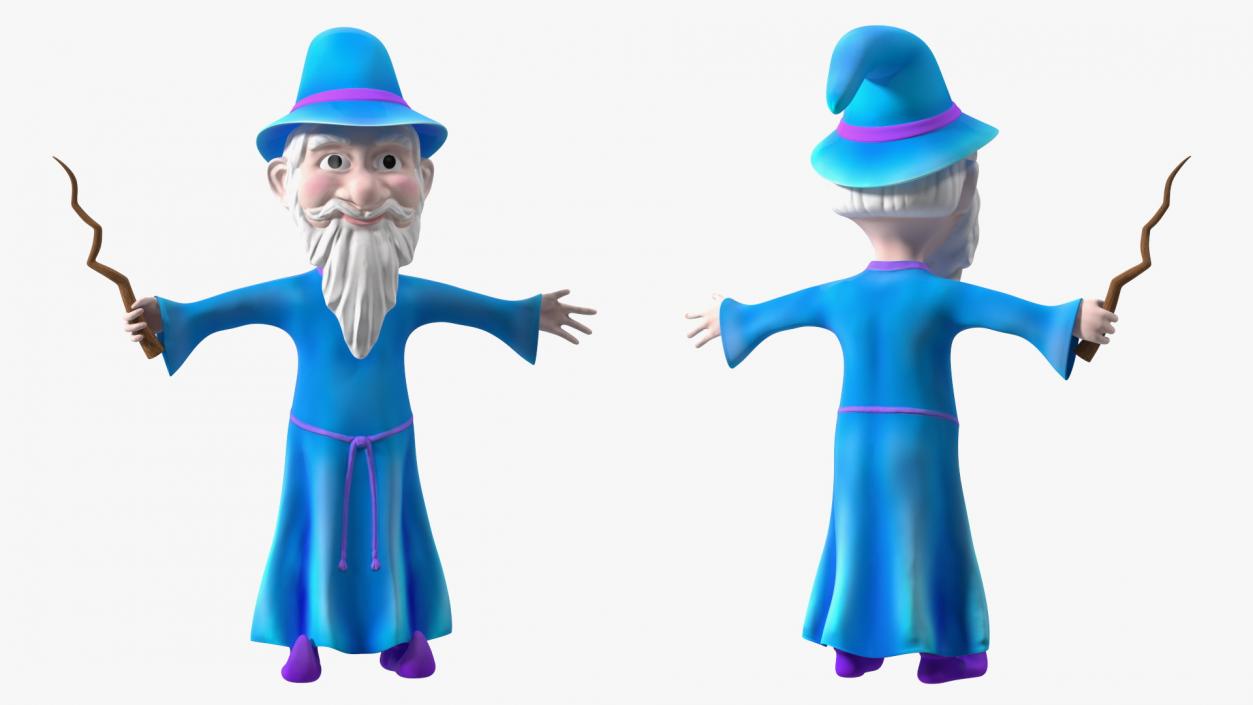 3D Old Wizard Cartoon Character model